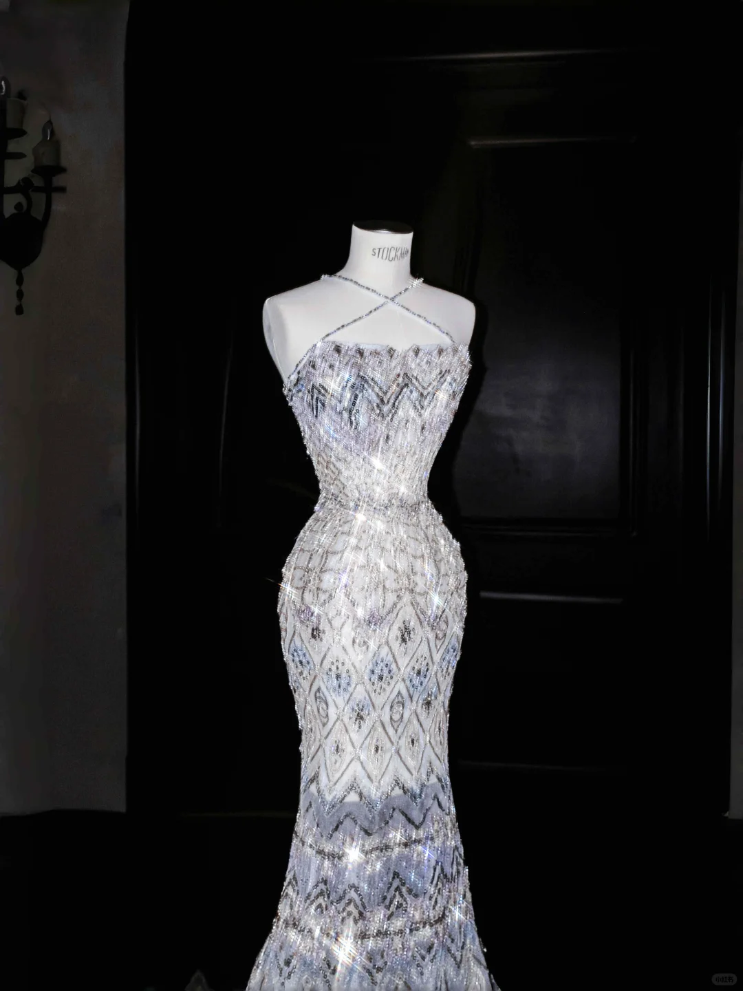 Stunning Cross Straps Mermaid Beading Long Evening Dress Birthday Outfits, DP5092