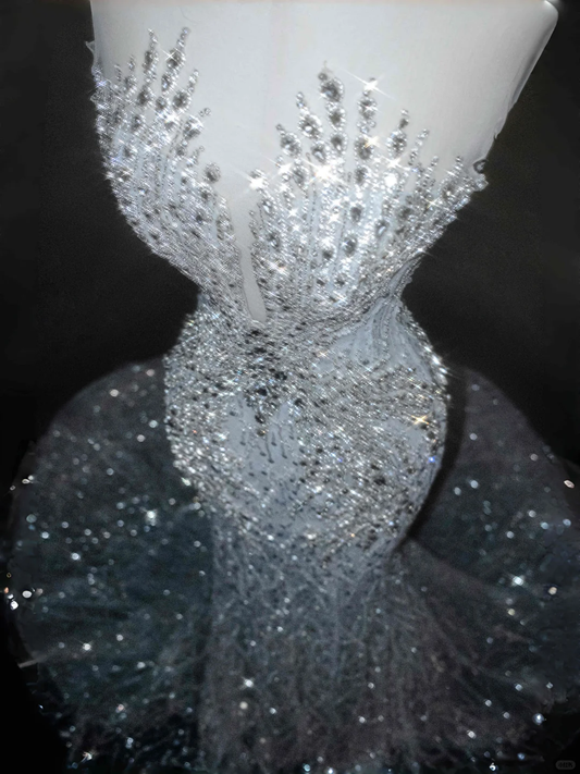 Gorgeous Sleeveless Mermaid Shiny Beading Long Evening Dress Birthday Outfits, DP5095