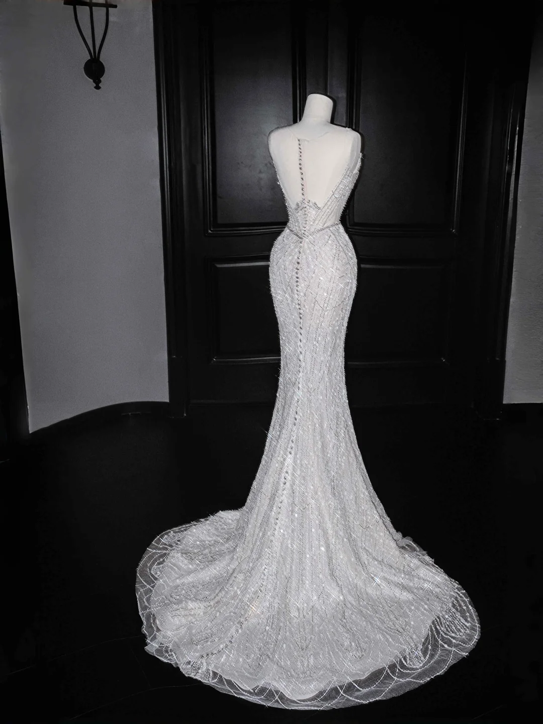 Gorgeous Sleeveless Mermaid Shiny Beading Long Evening Dress Birthday Outfits, DP5096