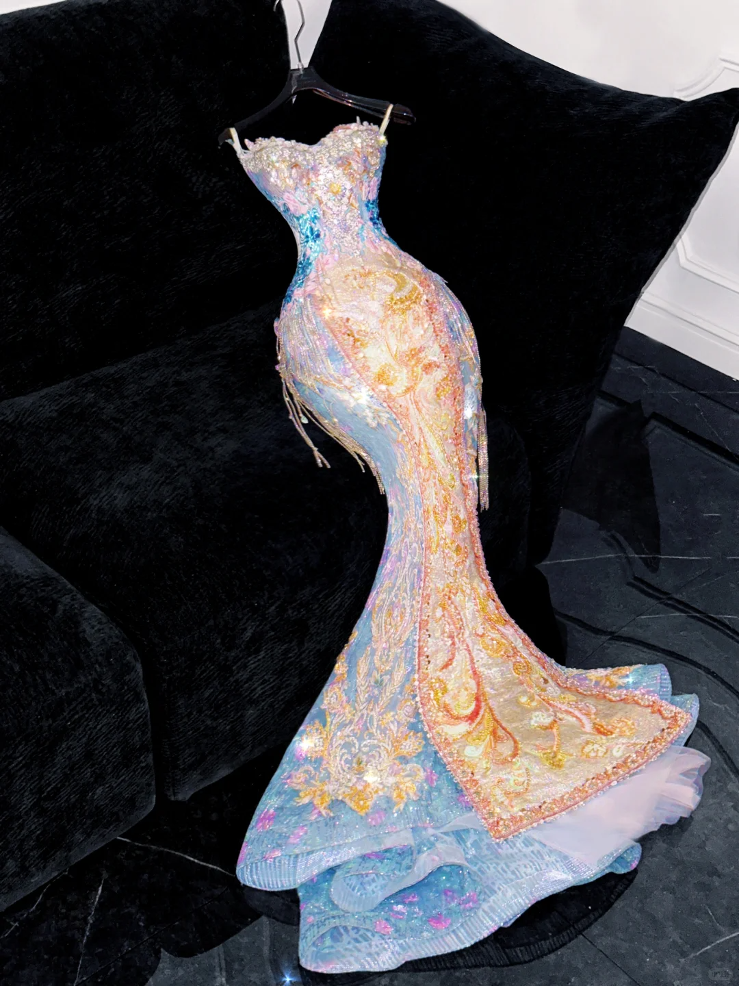 Gorgeous Sparkling Sweetheart Beaded Sequined Embroidery Design Elegant Mermaid Prom Dress Evening Dress DP6232
