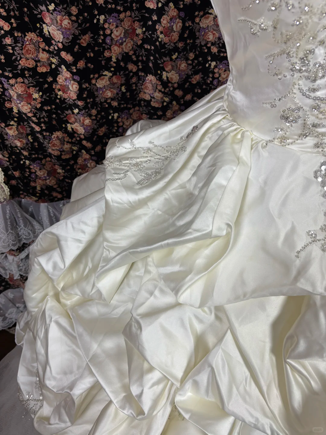 Gorgeous Ivory Satin Tulle Sweetheart Strapless Beaded Pleated Sweet 16th Quinceanera A-Line Floor-length Evening Dress Prom Dress Ball Gown DP6277