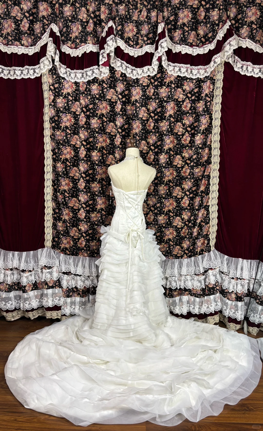 Robe de Quinceanera rétro blanche sans bretelles, coupe trapèze, en satin, pour anniversaire, 18 ans, DP5916