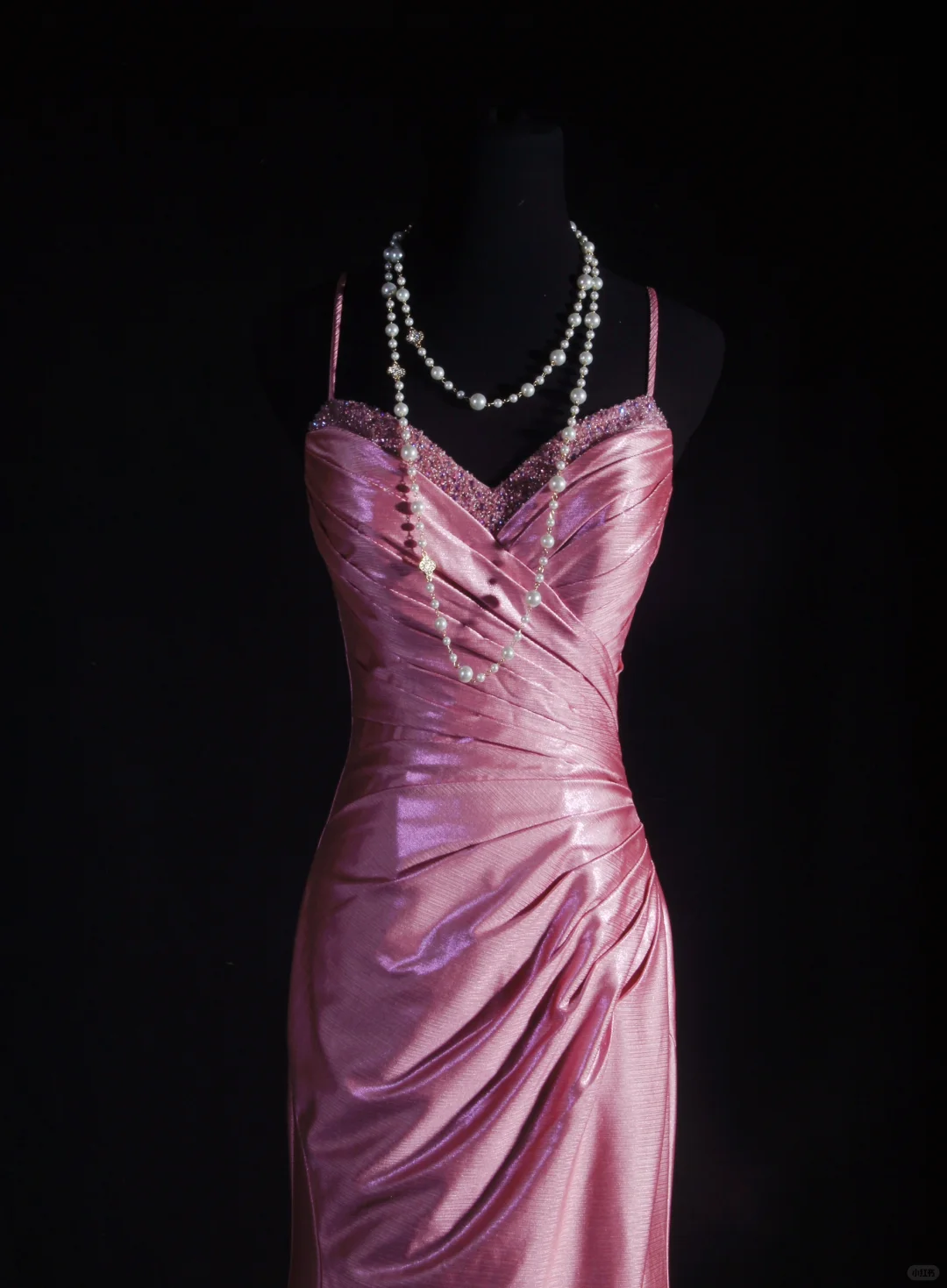 Elegant Dusty Rose Satin Mermaid Spaghetti Straps Sweetheart Evening Gown DP7385