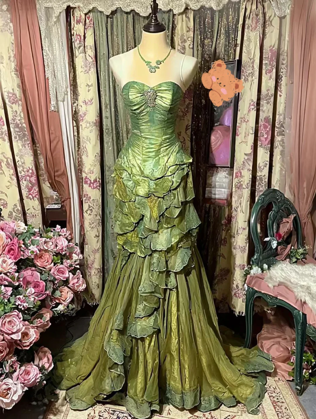 Gorgeous Green Sweetheart Strapless Mermaid Floor-length Prom Dress Evening Dress DP6371