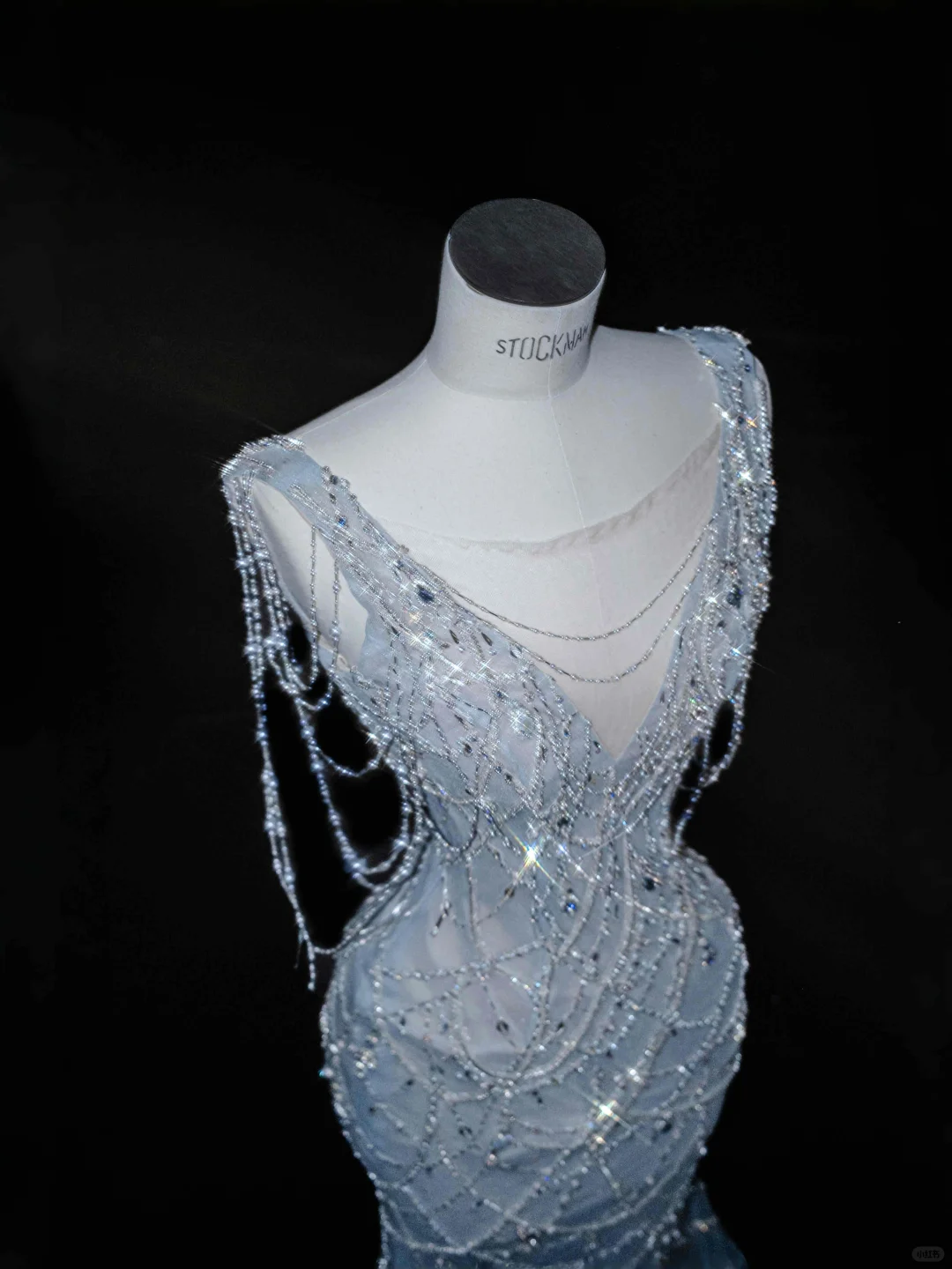 Light Blue Sleeveless Mermaid Beading Long Evening Dress Birthday Outfits, DP5090