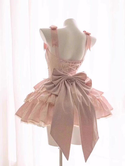 Robe de soirée trapèze sans manches rose vintage à fleurs 3D, DP5830