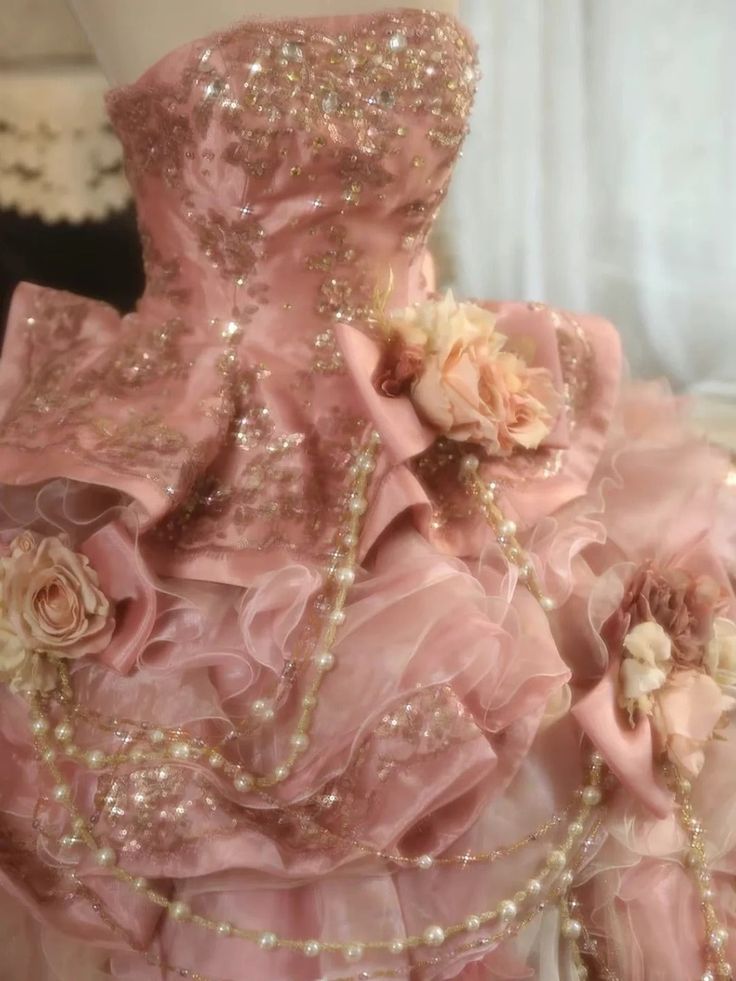 Glamorous Pink Tiered Tulle Strapless Sequin Beaded Sweet 16 Quinceanera Ball Gown DP7300