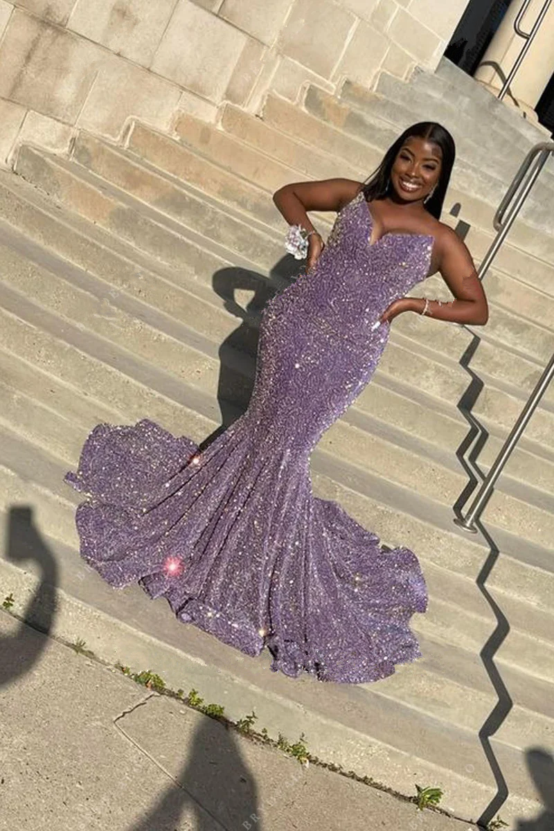 Funkelndes Meerjungfrauen-Abendkleid mit Pailletten, DS5017