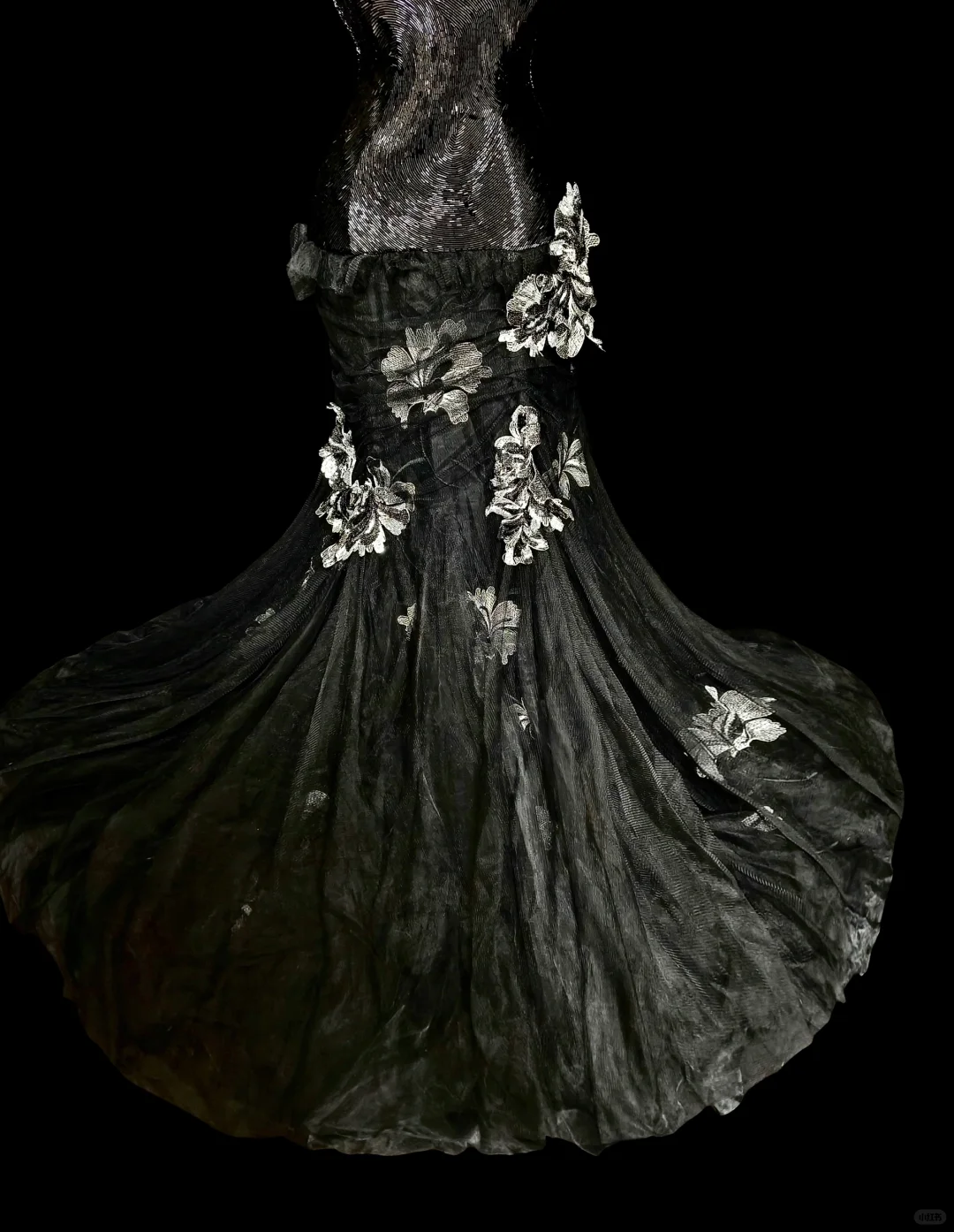 Black Halter neck Mermaid Beading Tulle Vintage Long Evening Party Dress, DP5164