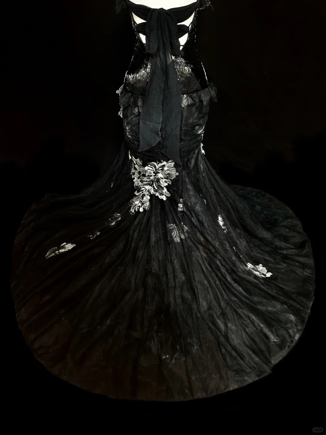 Black Halter neck Mermaid Beading Tulle Vintage Long Evening Party Dress, DP5164