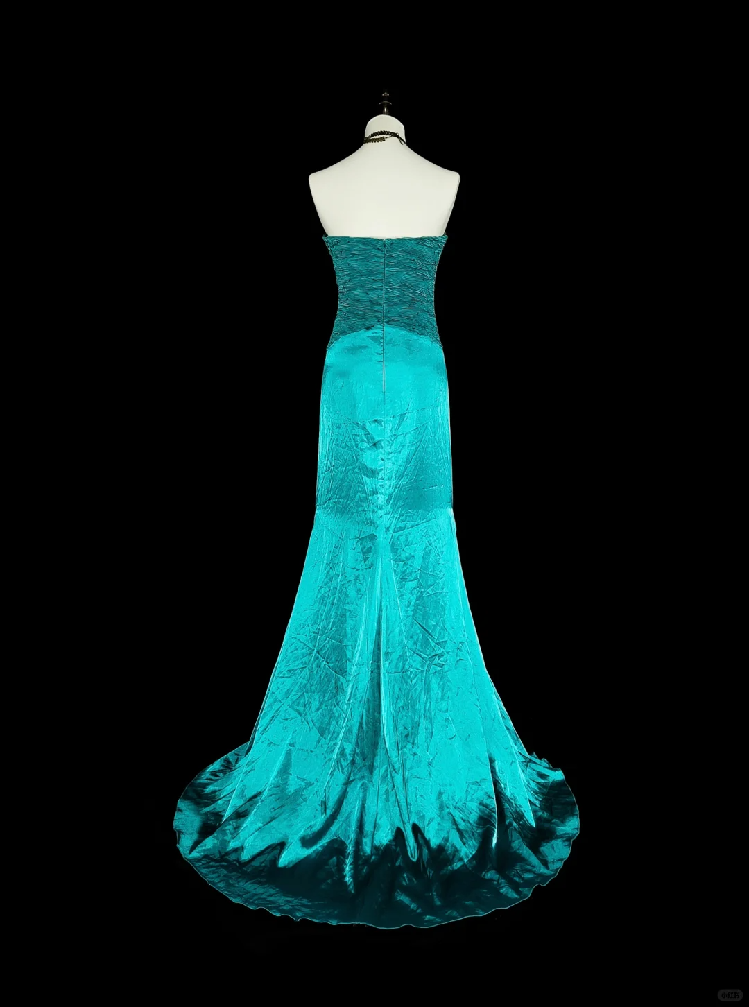 Pfauenblaues trägerloses Meerjungfrau-Kleid mit Perlenbesatz im Vintage-Stil, langes Abend- und Partykleid, DP5165