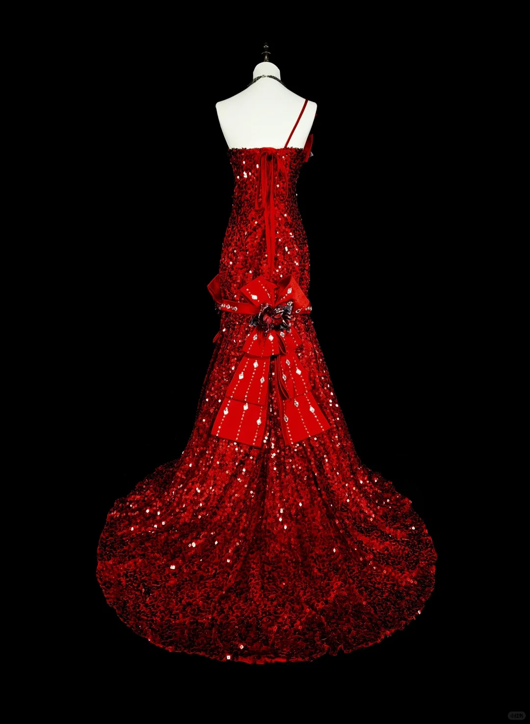 Charmante robe de soirée longue rouge asymétrique à paillettes style sirène, style vintage, DP5204