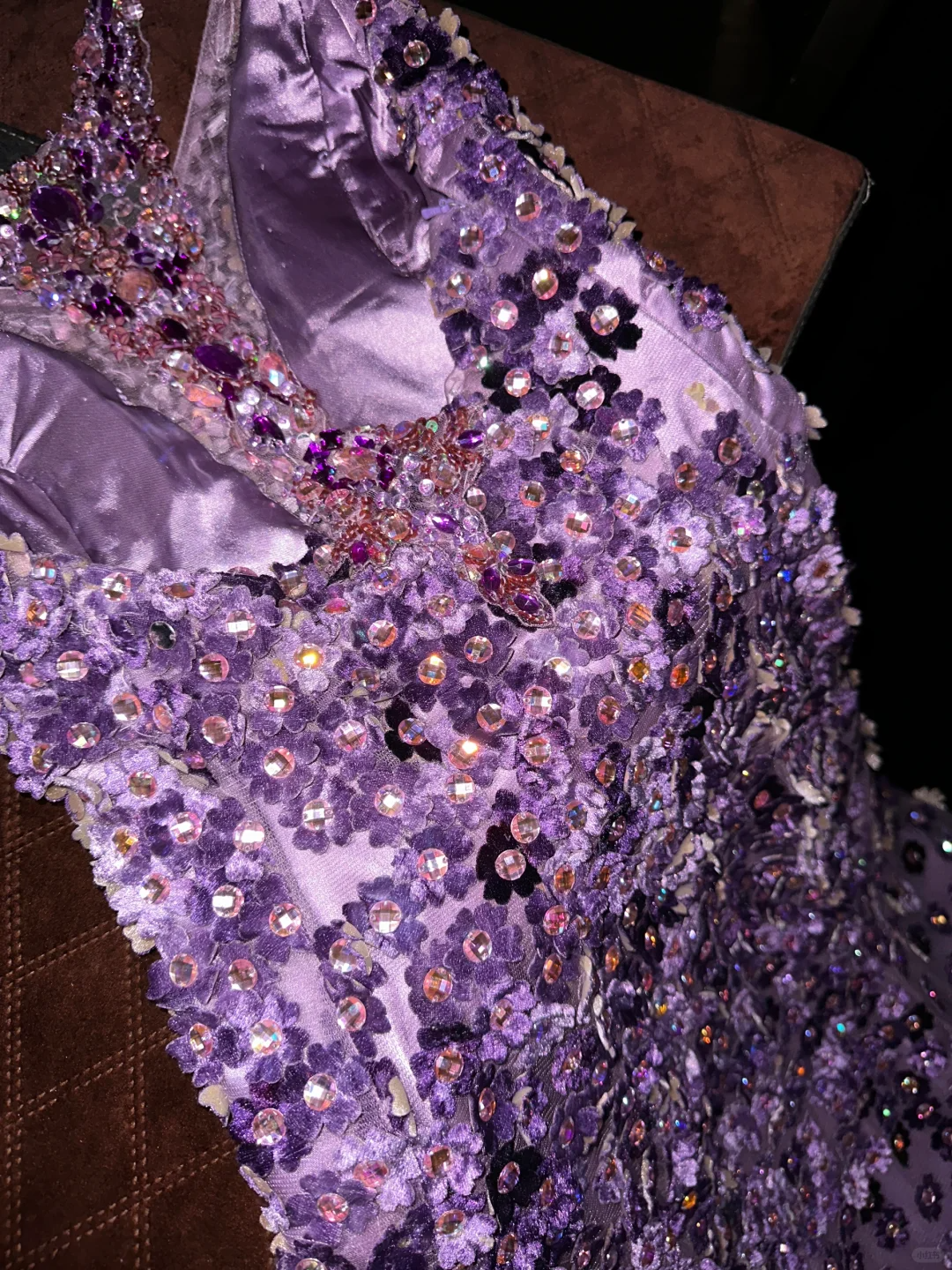 Gorgeous Purple A-Line Floral Beading Long Evening Party Dress Birthday Outfits, DP5075