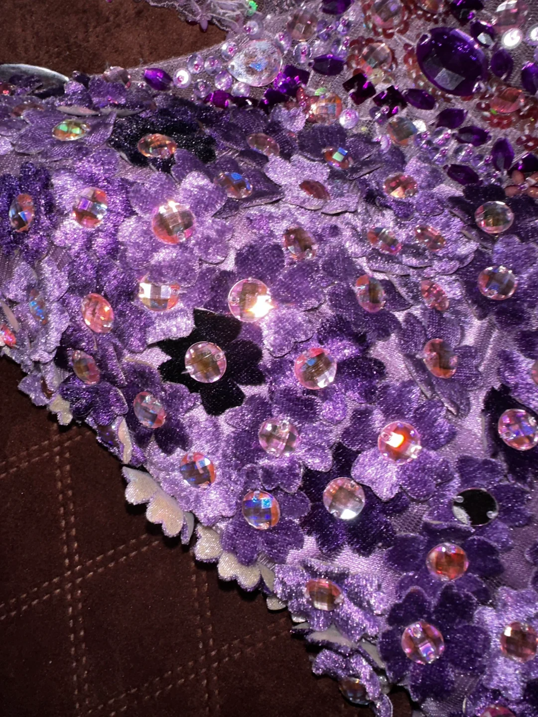 Gorgeous Purple A-Line Floral Beading Long Evening Party Dress Birthday Outfits, DP5075