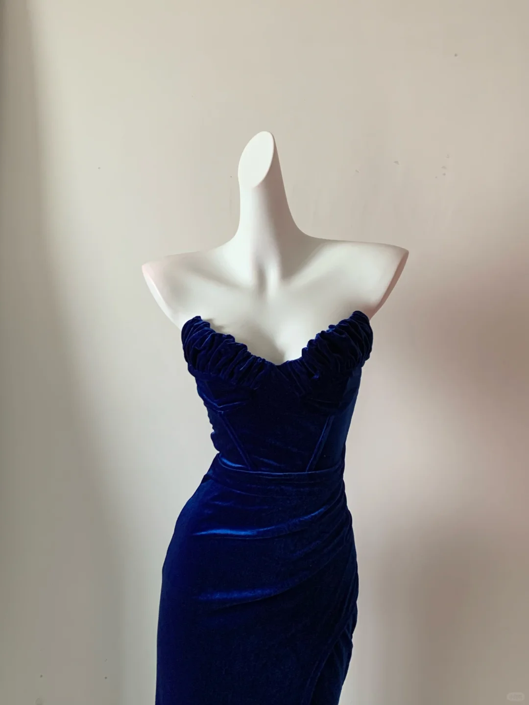 Royal Blue Sweetheart Mermaid Velvet Long Formal Prom Dress Evening Dress, DP5060