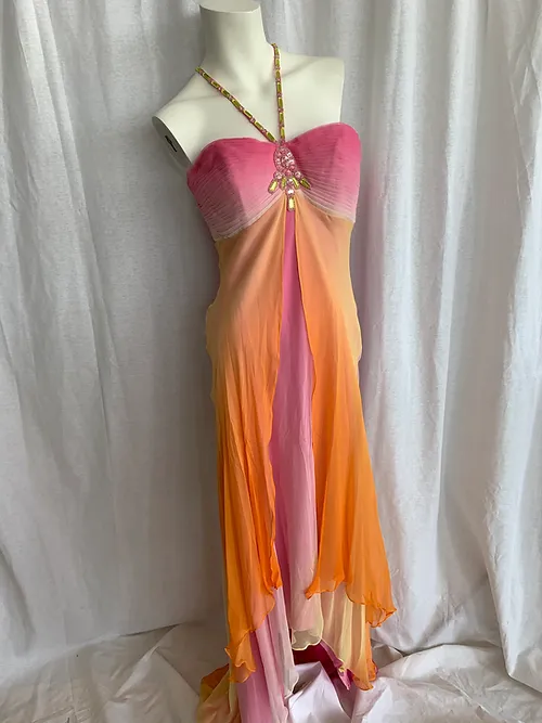 Colorful Beading A-Line Chiffon Vintage Party Dress, DP2116
