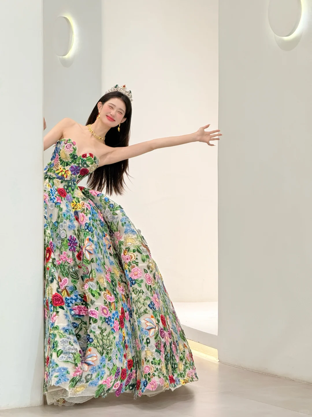 Gorgeous Strapless A-Line Floral Quinceanera Dress Unique Birthday Ball Gown, DP5041