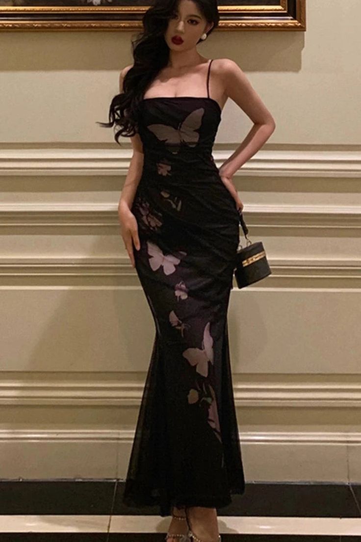 Elegant Ivory Spaghetti Straps Mermaid Long Party Dress Evening Dress, DP4498
