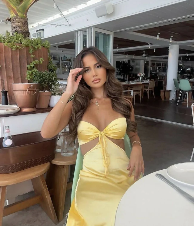 Yellow Strapless A-Line Satin Simple Long Party Dress Wedding Guest Dress, DP4533