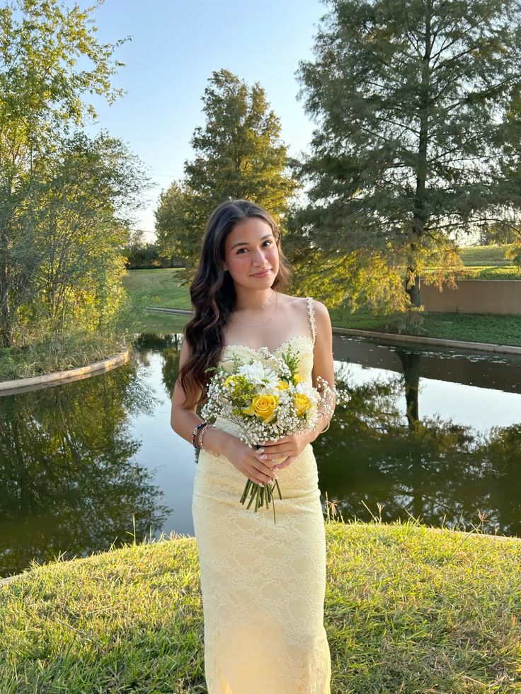 Light Yellow Spaghetti Straps Sheath Lace Long Party Dress Wedding Guest Dress, DP4537
