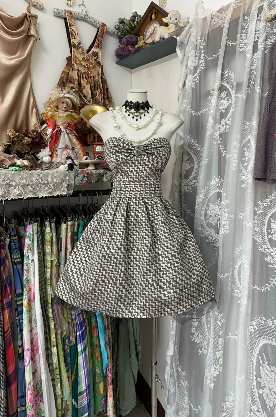 Robe de soirée courte style rétro coupe trapèze, tenue de bal, tenue d'anniversaire, DP4573
