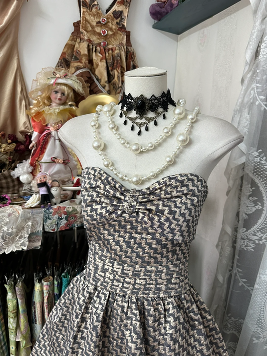 Robe de soirée courte style rétro coupe trapèze, tenue de bal, tenue d'anniversaire, DP4573