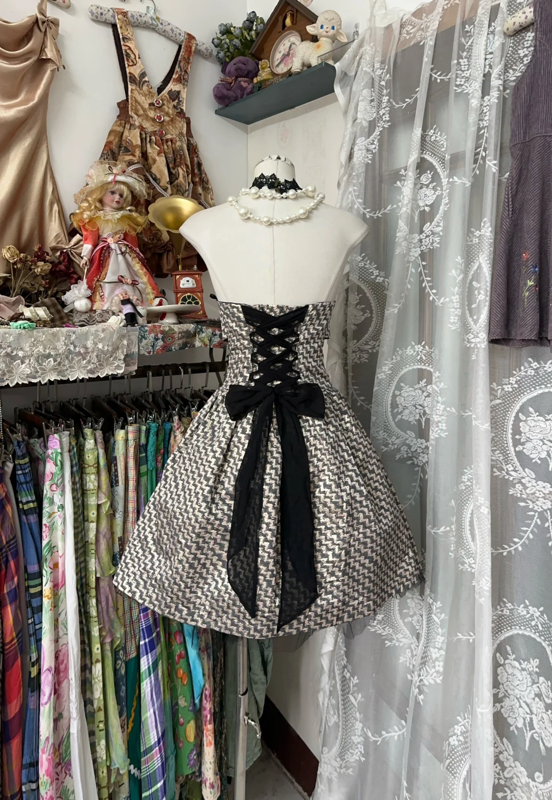 Robe de soirée courte style rétro coupe trapèze, tenue de bal, tenue d'anniversaire, DP4573