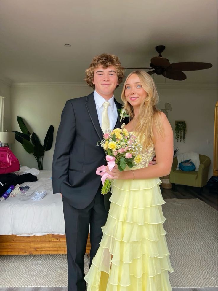 Light Yellow Strapless A-Line Chiffon Tiered Long Prom Dress Formal Party Dress, DP4673