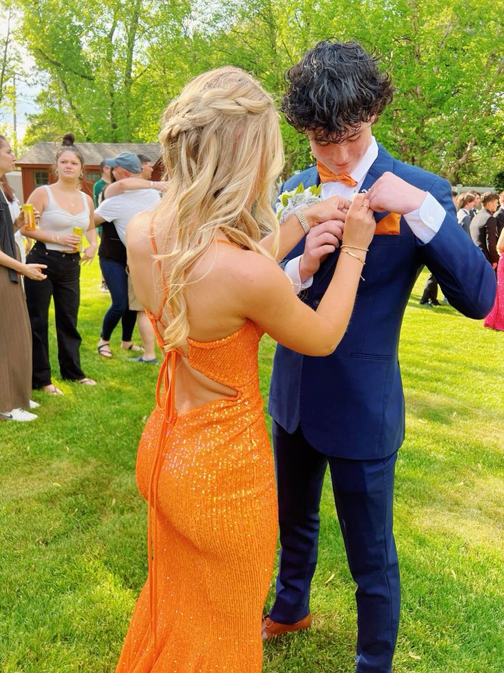 Orange Träger Meerjungfrau Pailletten Langes formelles Ballkleid Abend Partykleid, DP4693