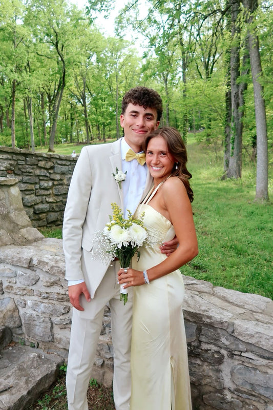 Light Yellow Halter Sheath Satin Long Party Dress Wedding Guest Dress, DP4695