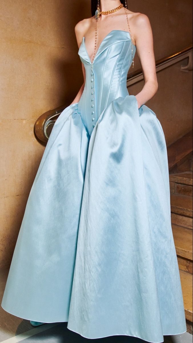 Robe de soirée longue en satin bleu sans bretelles, coupe trapèze, robe de gala, DP4702