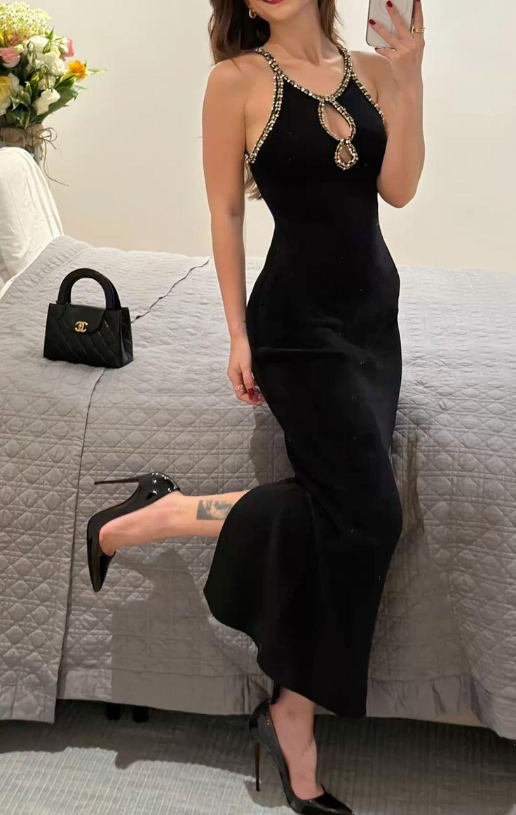 Charmantes schwarzes, perlenbesetztes, sexy Meerjungfrauen-Kleid, langes formelles Abendkleid, DP4711