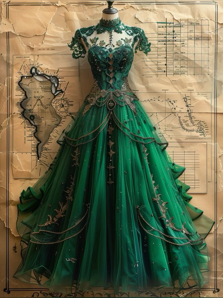 Gorgeous Green High Neck A-Line Tulle Beading Long Formal Prom Dress, DP4716
