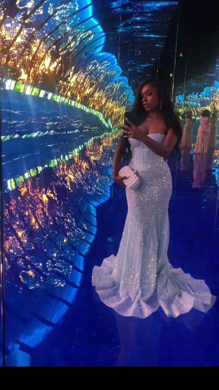 Robe de soirée longue et sexy à paillettes blanches, décolleté en cœur, style sirène, brillante, DP4738