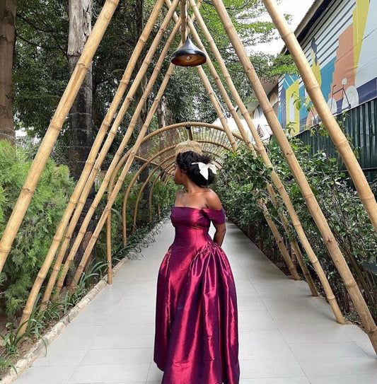 Elegant A-Line Satin Long Formal Party Dress Wedding Guest Dress, DP4748