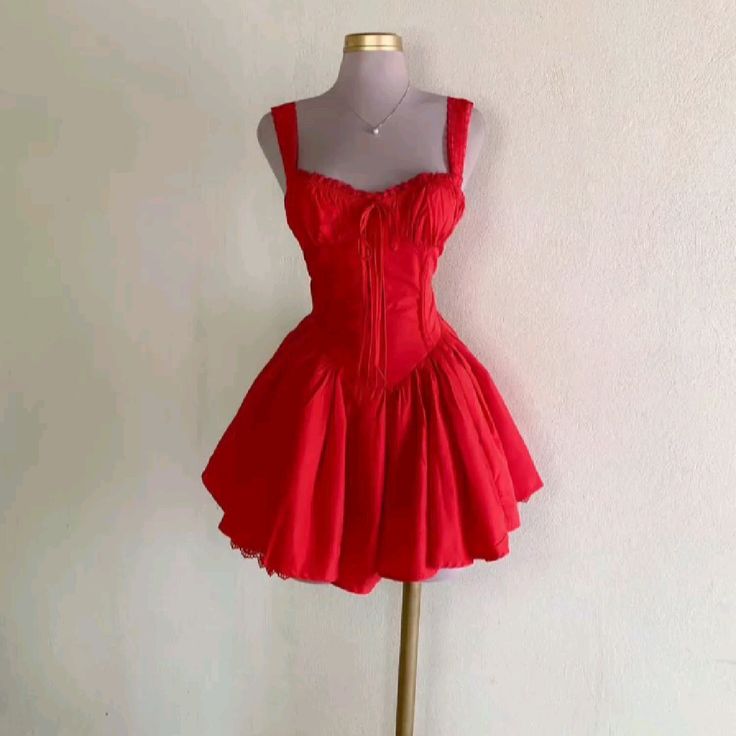 Charming Red Straps A-Line Short Party Dress Birthday Dress Homecoming Dress, DP4755