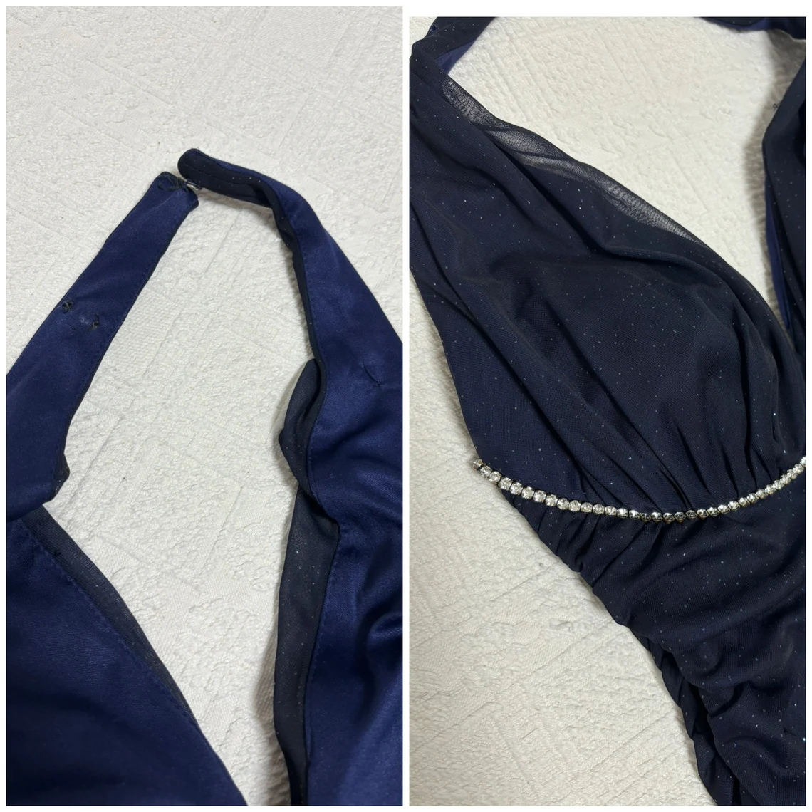 Dark Blue Halter Sheath Chiffon Long Party Dress Vintage Evening Dress, DP4759