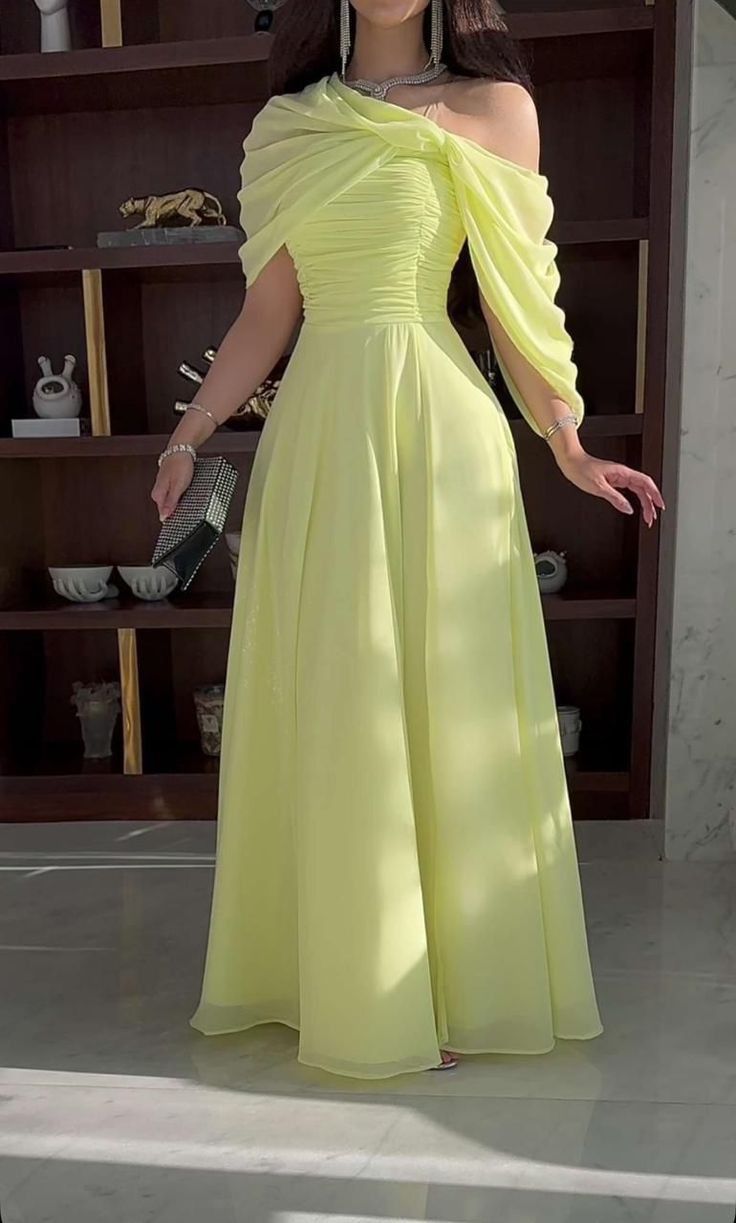 New Arrival Off Shoulder A-Line Chiffon Long Formal Party Dress, DP4796