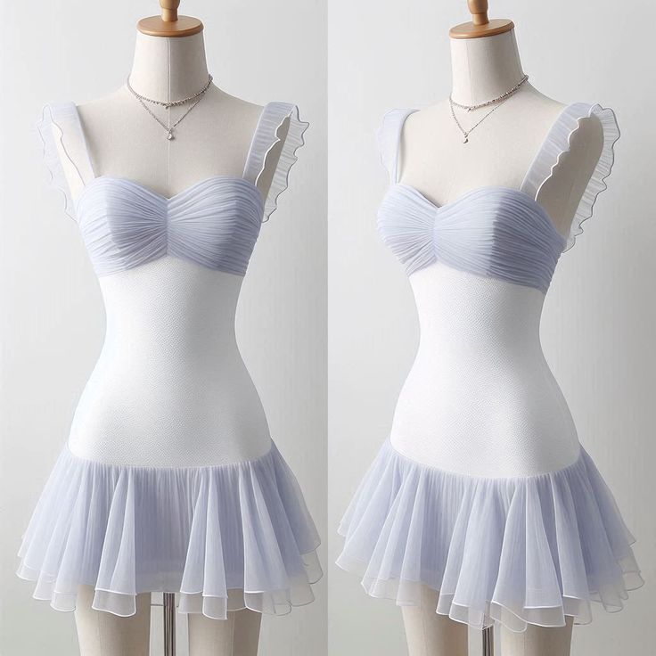Cute Straps A-Line Chiffon Short Party Dress Homecoming Dress, DP4823