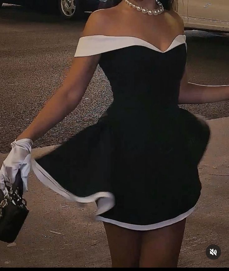 Black Off Shoulder A-Line Short Party Dress Homecoming Dress Birthday Dress, DP4824