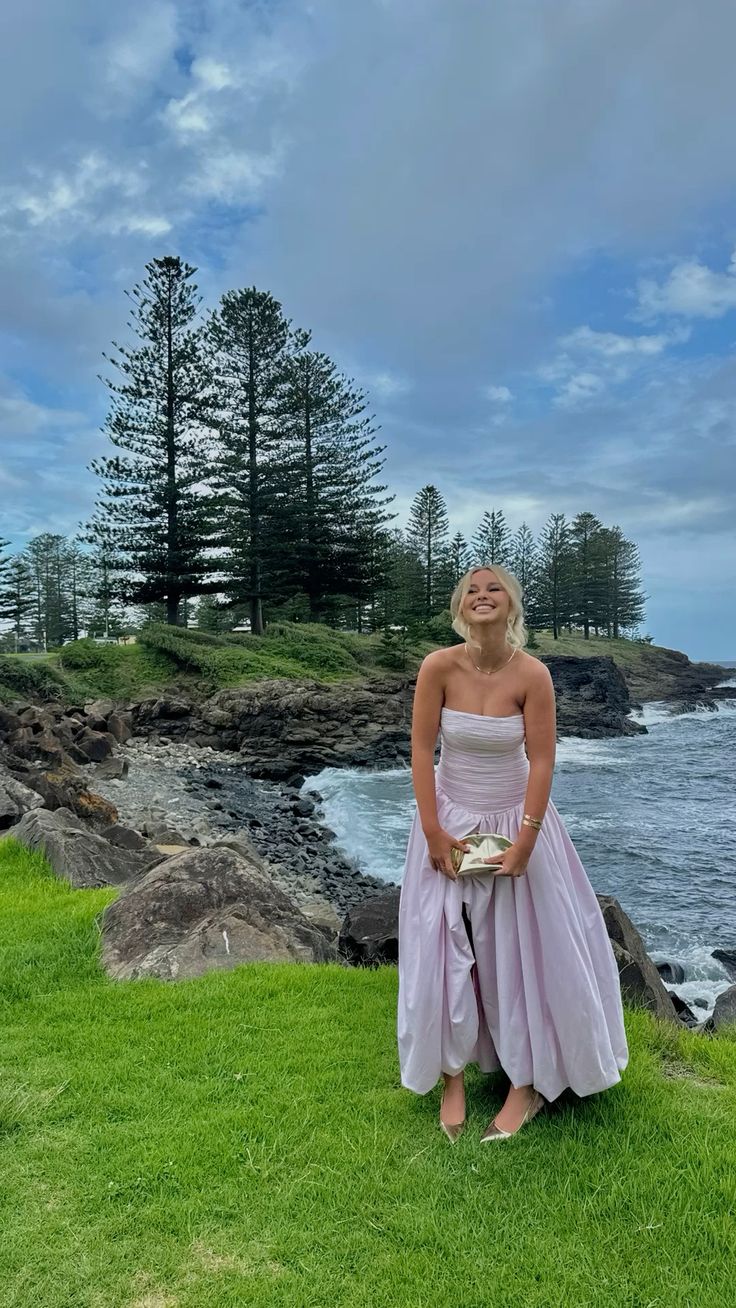 Light Pink Strapless A-Line Fashion Long Party Dress Wedding Guest Dress, DP4903