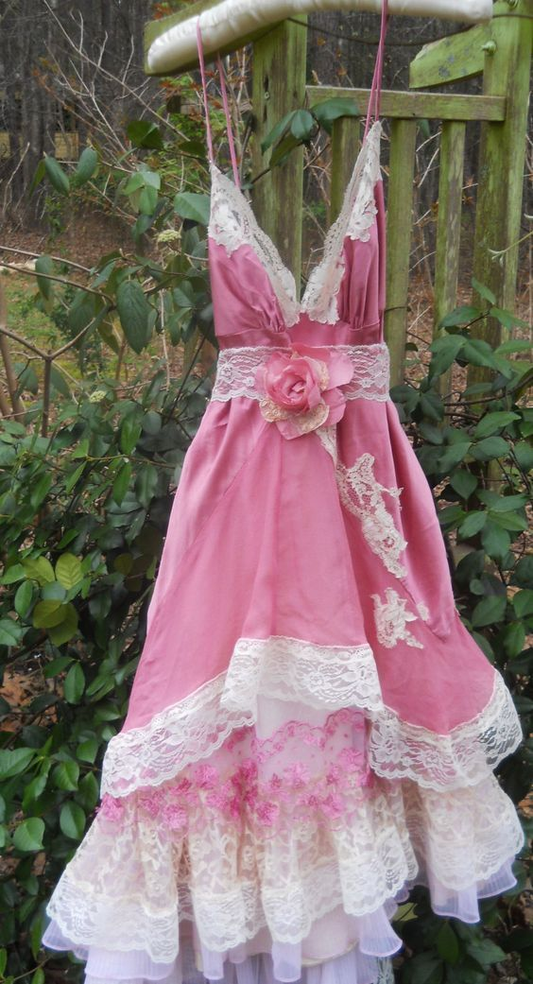 Pink Spaghetti Straps A-Line Lace Long Party Dress Lovely Birthday Dress, DP4912