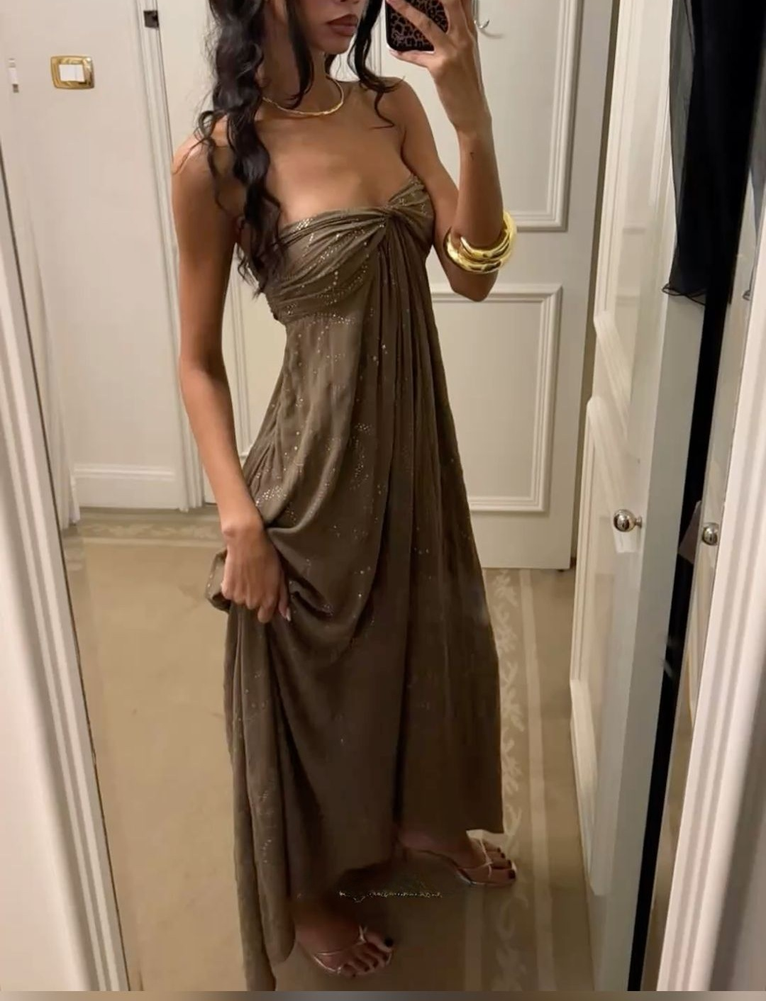 Vintage Strapless A-Line Ombre Beading Long Party Dress Evening Dress, DP4941
