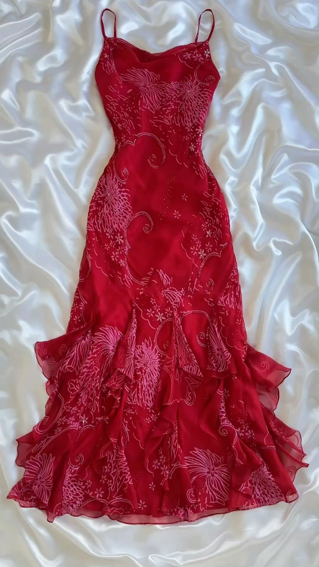 Robe fourreau rouge sexy en mousseline de soie, robe de soirée longue vintage, robe de bal, DP5017