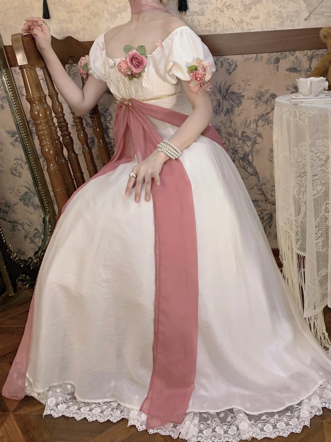 Elegant Square Neck A-Line Chiffon Long Prom Dress Chic Birthday Outfits, DP5026