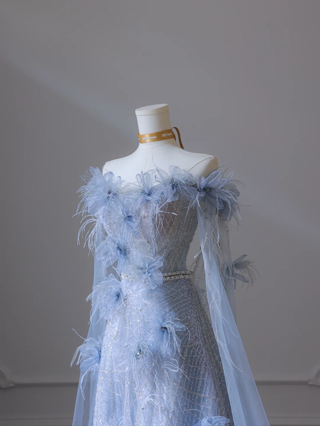 Elegantes blaues schulterfreies A-Linien-Ballkleid, formelles Partykleid, Geburtstagskleid, DP5290