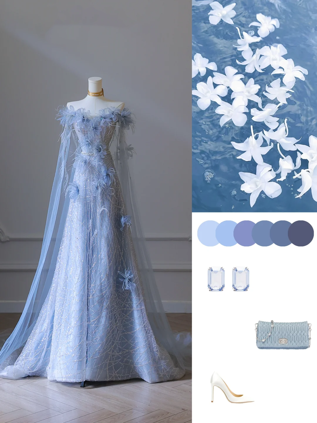 Elegantes blaues schulterfreies A-Linien-Ballkleid, formelles Partykleid, Geburtstagskleid, DP5290