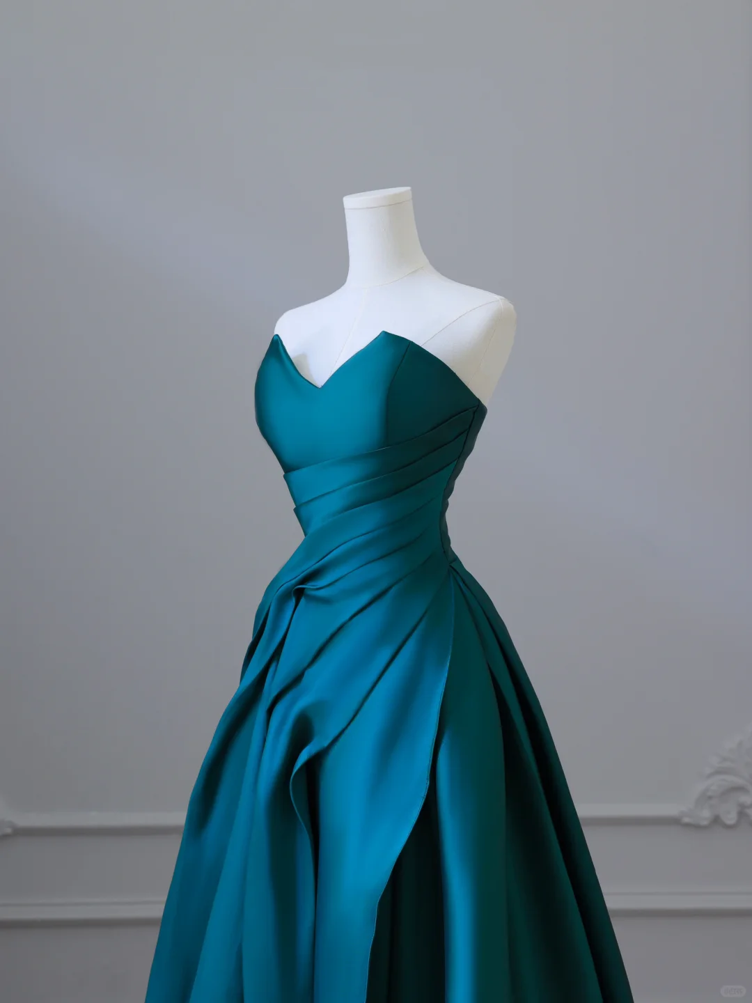 Elegant Green Strapless A-Line Satin Long Formal Prom Dress Evening Gown, DP5292