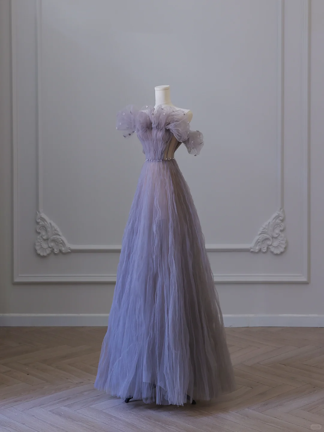 Elegant Strapless A-Line Tulle Long Formal Party Dress Evening Gowns, DP5294
