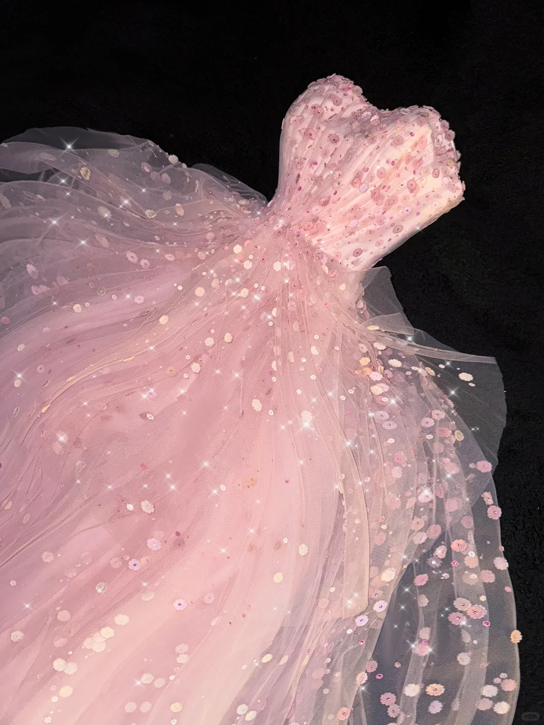 Pink Strapless A-Line Tulle Beading Long Prom Dress Birthday Ball Gown, DP5310